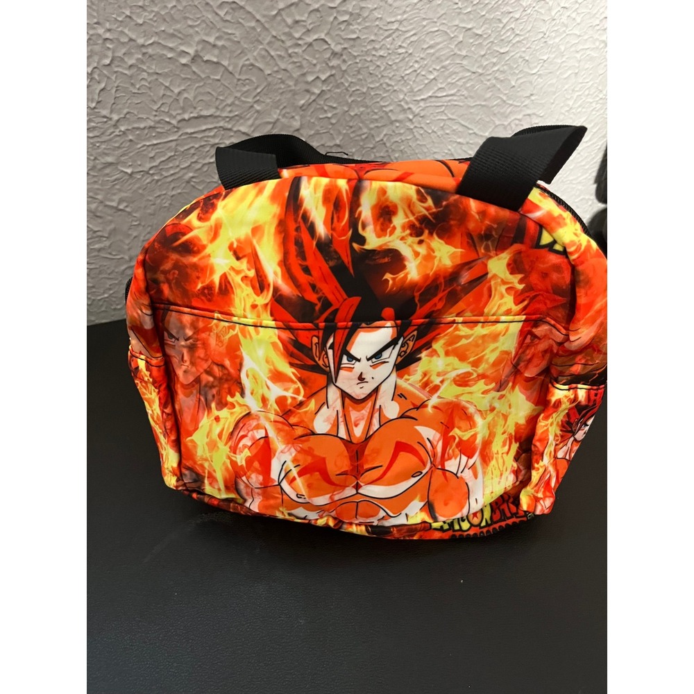 Dragon Ball Z Goku Super Saiyan Insulated Lunch Bag Fire Graphic Anime Tote NWOT
